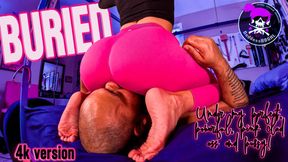 ((Close up and uncut version)) Pink Facesitting: Sweaty Yoga Shorts ****, Rope Bound Throat Crushing & Multiple Goddess Orgasms