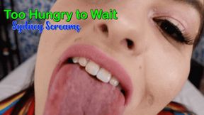 Too Hungry to Wait - same-size vore scene featuring: mouth fetish, BBW vore, bloated belly, and burping - 720 MP4