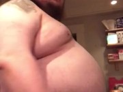 370 lb gainer belly play after 9,000+ calorie day