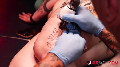 Drilled Curvy Ink with a Sloppy Blowjob then Filled Young Wife