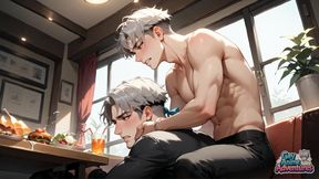 Thigh Spread Cum Drip: Muscle Gay's Milky Fountain