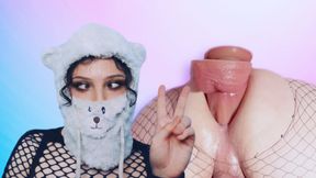 A Little Femboy Destroys His Ass with a Hard Anal, Swallows Piss and Swallows Cum