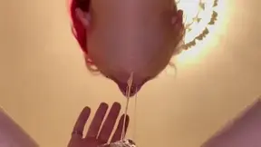 Salivating Close up sloppy wet blowjob with cum in Throat