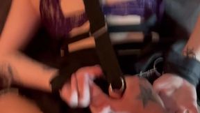Black Skirt Pigtail Surprise - Goth girl gets fucked hard and creampied