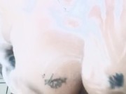 Soaping up my tits