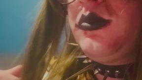 Leopard catsuit and boots testing new toy tease