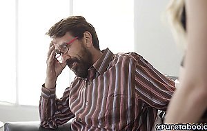 Old stepdad manipulates his 18 yo dauhter into sex