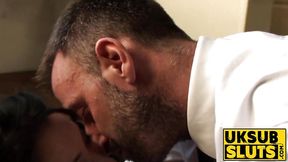 UKSubSluts com - Teen subslut gets spanked and fucked hard by dominant guy