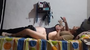 Hot Latina MILF gives delicious blowjob and rides big cock