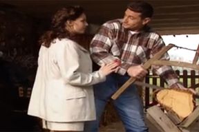 Hardcore fucking in the barn for the lucky handyman and a top skilled brunette