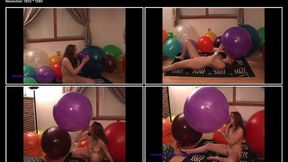 Marian blow to pop 24" round balloon. 1080p Upscaled