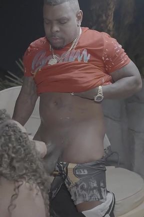 Ebony Blowjob Poolside