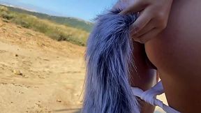 Glittering at the Beach with a Fox Tail Up My Ass