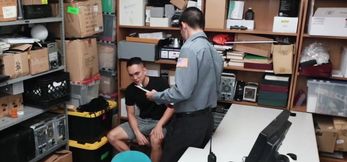 Perps4Sale. - Twink bearded gay guard makes hun