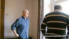 Two horny old bastards shave and fuck a young cunt