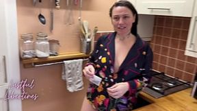 Stepmom caught me filming her &mdash;  hesitant to cheat but lets me cum on her hairy milf pussy&#x1F32E;&#xFE0F;