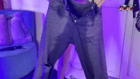 desperate pissing on my black jeans
