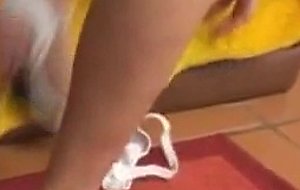 Flat chested ladyboy teasing solo