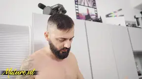 Short, blonde, kinky MILF gets caught jerking off at work by her boss