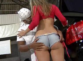 Black American huge cock gangster fucks stunning blonde huge tit