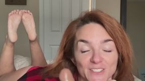 Christmas hand job with stepmom