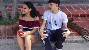 Hot big ass latina chick worhips her boyfriend's cock with her mouth and then gets her pussy destroyed doggystyle