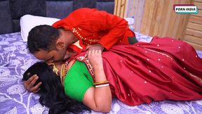 Beautiful Indian couple fuck hard in steamy bedroom encounter.