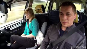 Playful European passenger gets nicely penetrated on the backseat