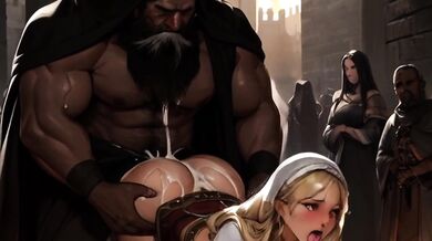 Queens get railed in dark medieval hentai rough sex