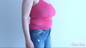 Perfect natural big tits hairy MILF