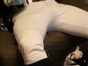 乳首モロ感の野球選手がサッカー部のでかいスパイクとくさいサカストでソックスオナニー