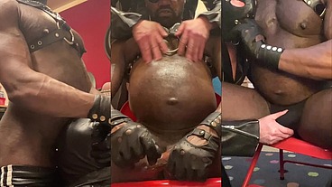 Black Mature Muscle Orders Further Cock Sucking & Titplay from Anon Leather Sub