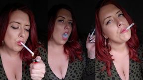 Curvy MILF next door enjoys her cigarette
