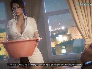 Kinky Nurse mother I'd like to fuck uses his Body to Healing BBC Patient (CG Comics Sexgame)