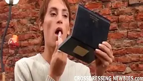 Slender Twink 18+ Teases in Lace Makeup Before Blowing Himself – HotForMen