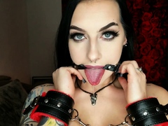 Brunette solo darling masturbating at home