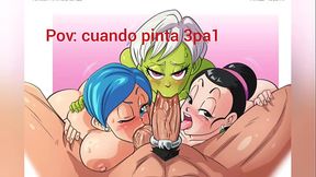 Vegeta hace un 3pa1 con cheelai chichi y Bulma ?