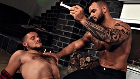 Dominant hunter barebacks after deepthroating