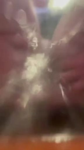 Squirting Pee strong stream after Orgasm by Rubbing my Pierced Clit
