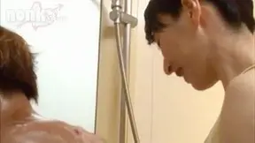 Intriguing StepMother-in-law Surprise in the Bathroom with Confused Boy