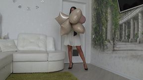 I pop foil balloons in different ways dd