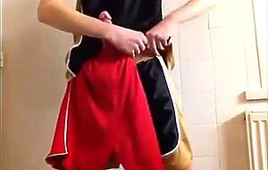cums on gym shorts