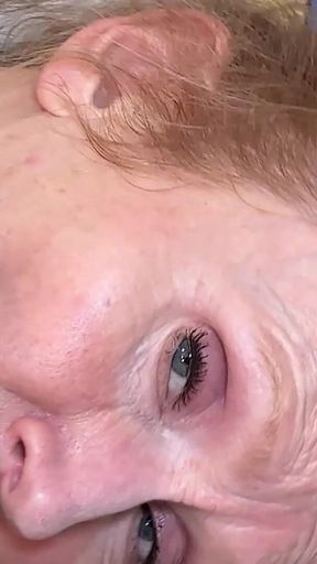 Horny GILF in Stockings and Pulls Aside to Use Her Favorite Sex Toy