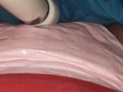 Playin with my magic wand in my pretty pink wet diaper