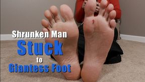 Shrunken Man Stuck to Unaware Giantess Foot - Kylie Jacobsx - MP4 4K HD