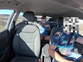 Girl No Panties Masturbating in the Taxi