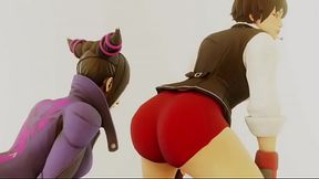 Sakura Kasugano X Juri Han Ass Teasing/ Ass Worship