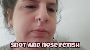 Abundant Snot Explosion: Piggy Nose Tease, Touching & Pulling Out Sticky Boogers