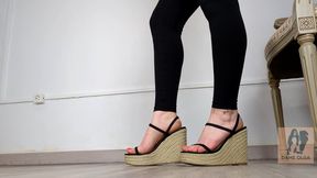 (655) Shoe Collection: Summer Cork Platform Wedge Sandals - Dame Olga (1440p)