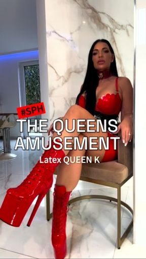 𝗦𝗣𝗛☝🏽QueenK Laughs at Your Tiny Dick in Red Latex & Plateau Boots 🤣👢